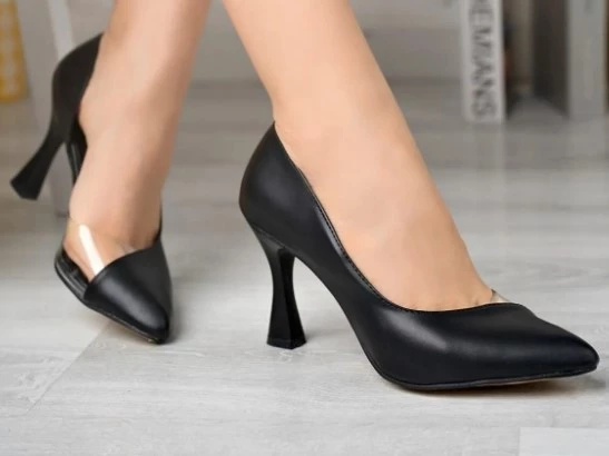 DİGGO Yanı Şeffaf Kadeh Topuklu Kadın Stiletto Ayakkabı ürün görseli 1