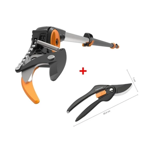 Fiskars 115012 UPX86 Yüksek Dal Kesme (Testeresiz) + 111260-1000567 Budama Makası P26 ürün görseli 1