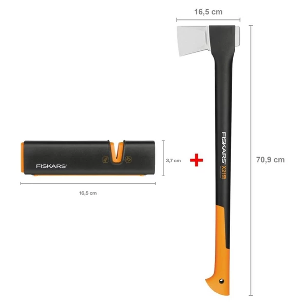 Fiskars Yarma Baltası L-X21 + Balta ve Bıçak Bileyici ürün görseli 1