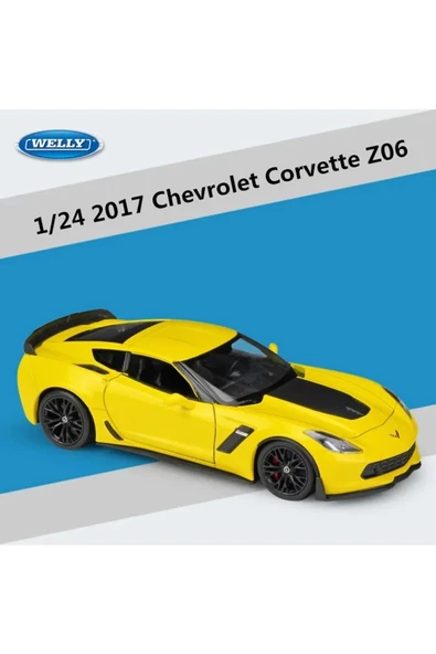 CHEVYROLET CORVETTE Z06 1/24 SARI RENK MODEL ARABA KOLEKSİYON ürün görseli 1