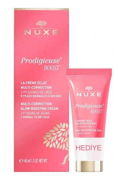 Nuxe Creme Prodigieuse Boost Glow Boosting Cream 40 ml Night Recovery Oil Balm 15 ml HEDİYE ürün görseli 1