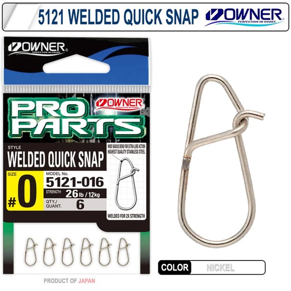 Owner 5121 WELDED QUICK SNAP Kaşık Maket Balık Klipsi ürün görseli 1
