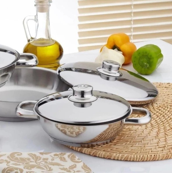 Gülsan 6 Parça Çelik Kapaklı Omlet Set ürün görseli 1