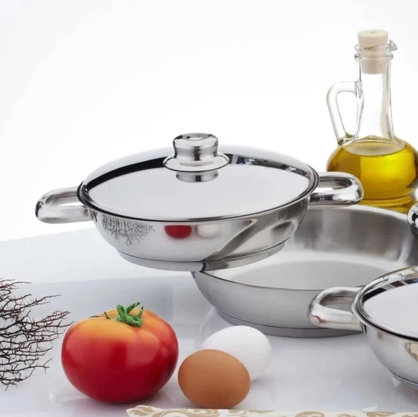 Gülsan 6 Parça Çelik Kapaklı Omlet Set - Resim 2