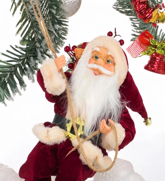 Yılbaşı Süsü Noel Baba Biblo Figür Büyük Boy 45cm - Asma ipi ile 78 cm ürün görseli 1