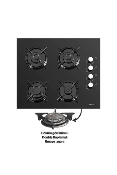 Luxel L Opall Siyah Ankastre Set - Resim 4