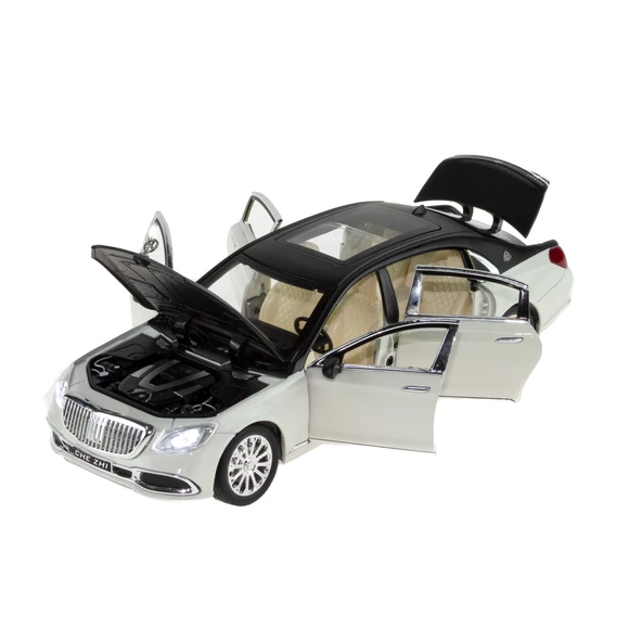 1:24 Ölçek Die-cast Model Metal Araba Süper Sedan Siyah Işıklı ürün görseli 1