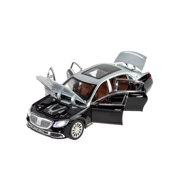 1:24 Ölçek Die-cast Model Metal Araba Süper Sedan Gri Işıklı ürün görseli 1