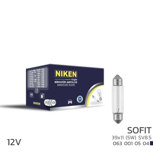 Niken 12V Sofit Ampul 39X11 (5W) Sv8.5 10 LU ürün görseli 1
