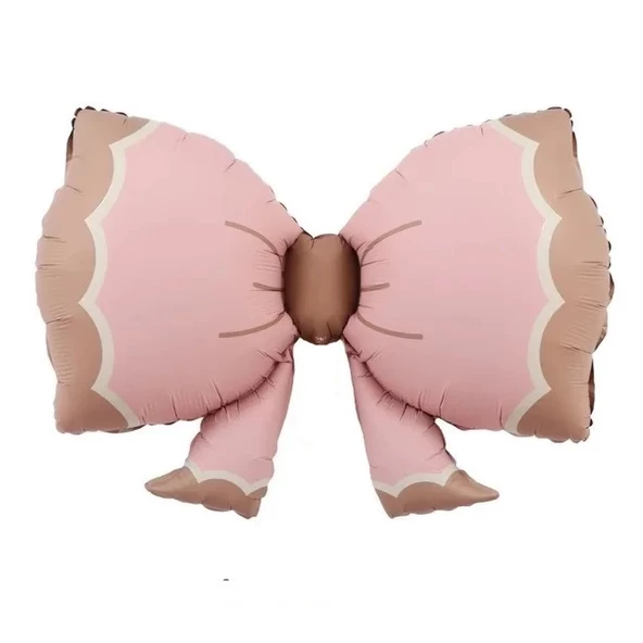 Retro Pembe Bowtie Fiyonk Folyo Balon 91x60 cm ürün görseli 1