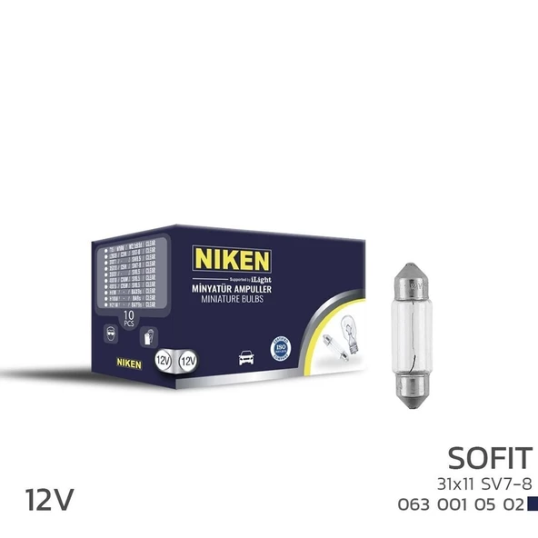 Niken 12V Sofit Ampul 31X11 Sv7-8 10 LU ürün görseli 1