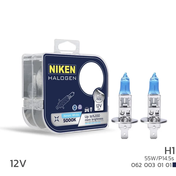 Niken 12V H1 55W Beyaz Işık Ampul P14.5s 5000K ürün görseli 1
