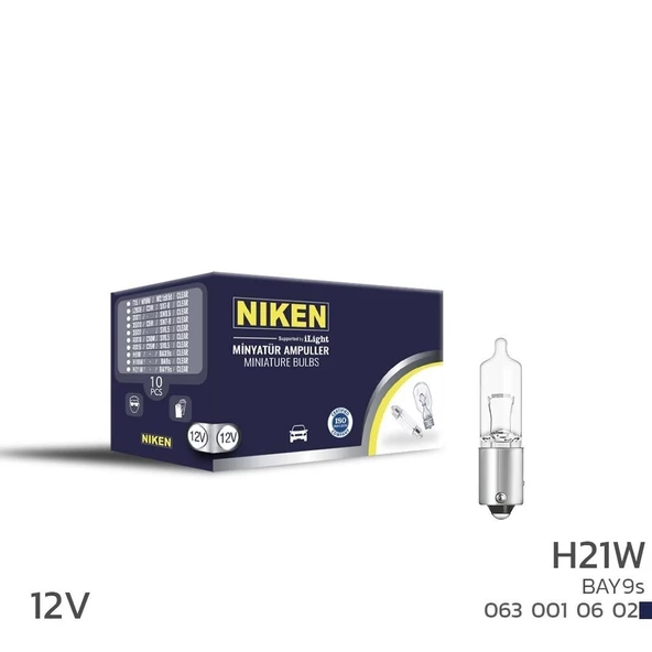 Niken 12V H21W Ampul BAY9S 10 LU ürün görseli 1