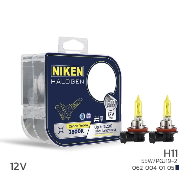 Niken 12V H11 55W Sarı Işık Ampul PG319-2 2800K ürün görseli 1