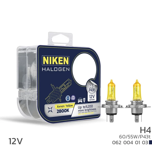 Niken 12V H4 60/55W Sarı Işık Ampul P43t 2800K ürün görseli 1