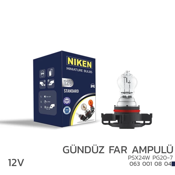 Niken 12V PSX24W Gündüz Far Ampulü (PG20-7) 10’Lu ürün görseli 1