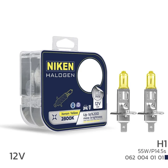 Niken 12V H1 55W Sarı Işık Ampul P14.5s 2800K ürün görseli 1