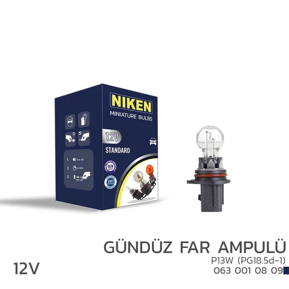 Niken 12V P13W Gündüz Far Ampulü (PG18.5d-1) 10’Lu ürün görseli 1