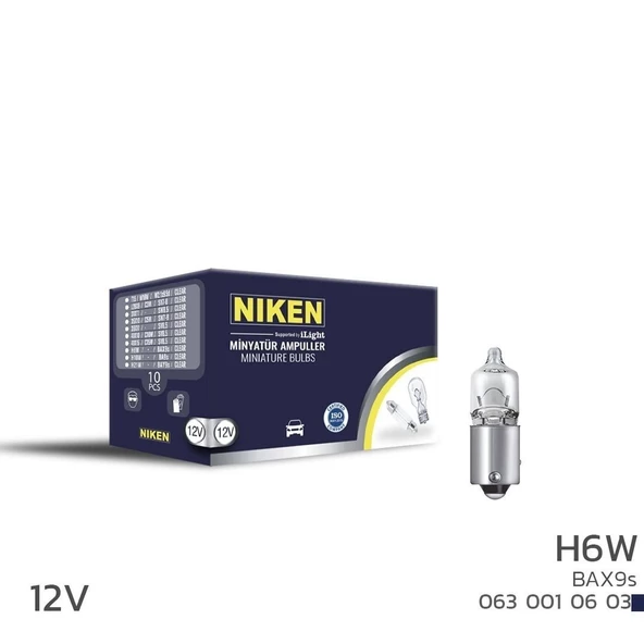 Niken 12V H6W Ampul BAx9S 10 LU ürün görseli 1