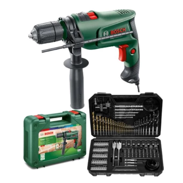 Bosch Easyimpact 600 13MM 600 Watt Darbeli Matkap + 103 Parça Matkap Ucu Vidalama Ucu Lokma Ucu Seti + Sırt Çantası ürün görseli 1