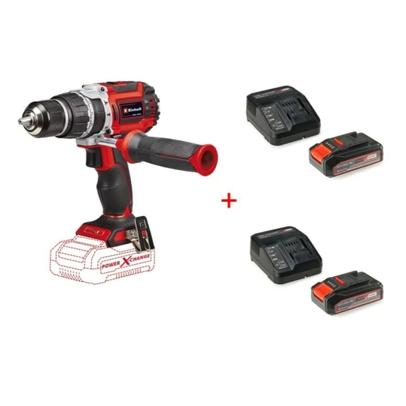 Einhell Tp-Cd 18/60 Li-I Bl Solo Akülü Darbeli Vidalama + 2 x 2.5 Ah Starter Kit Akü ürün görseli 1