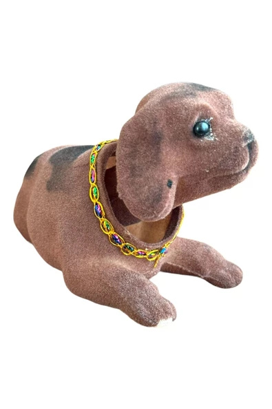 KAFA SALLAYAN KÖPEK ARABA SÜSÜ KOYU KAHVERENGİ RENK 14 CM ürün görseli 1