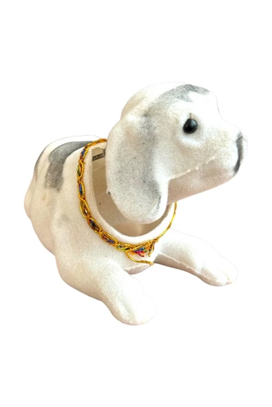 KAFA SALLAYAN KÖPEK ARABA SÜSÜ BEYAZ RENK 14 CM ürün görseli 1