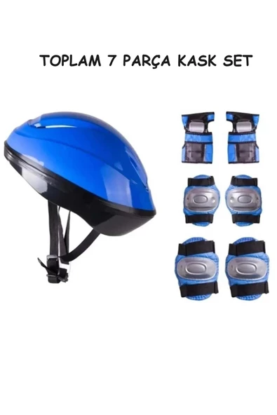 Bisiklet Scooter Kaykay İçin Kask Dizlik Dirseklik Koruyucu Set TAM 7 Parça ürün görseli 1