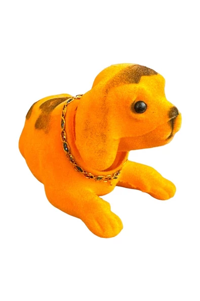 KAFA SALLAYAN KÖPEK ARABA SÜSÜ TURUNCU RENK 14 CM ürün görseli 1