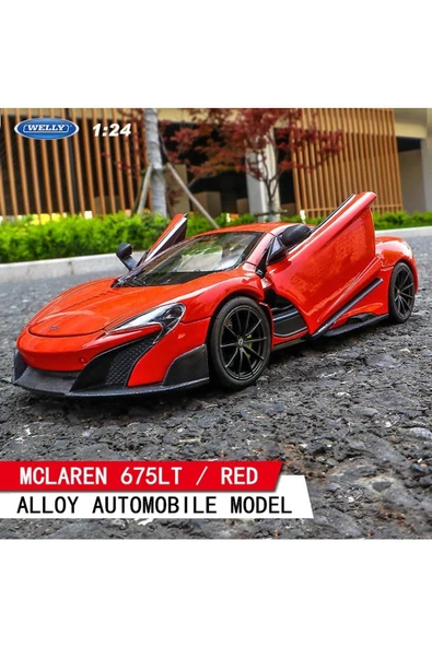 MCLAREN 675T KIRMIZI 1/24 Ölçek Diecast Metal Model Araba Koleksiyon ürün görseli 1