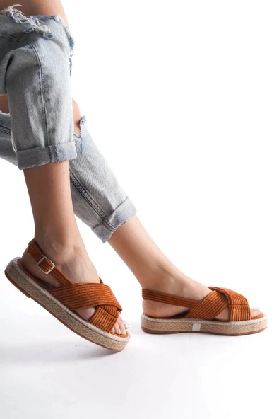 Kadın Taba Espadril Günlük Ayakkabı - Resim 3