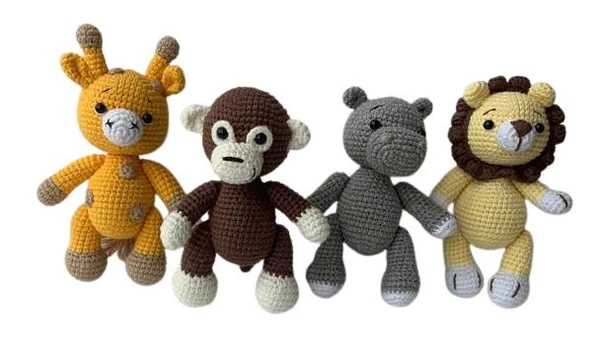 Şirin Hayvanlar Takımı Amigurumi Organik Oyuncak ürün görseli 1