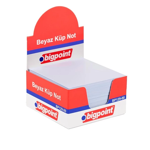 Bigpoint BP129-00 Küp Blok Notluk Beyaz 8x8cm ürün görseli 1