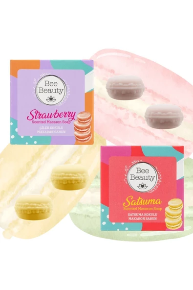 Çilek Makaron Sabun 2 x 50 gr - Mandalina Makaron Sabun 2 x 50 gr 2li Set ürün görseli 1