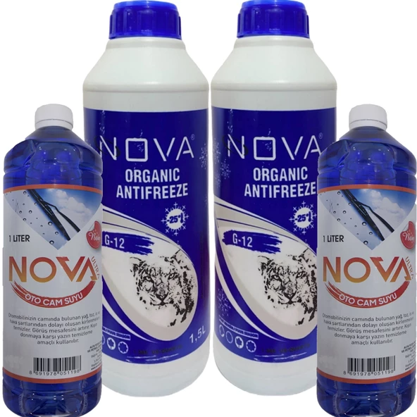 Nova -25 Derece Yeşil Antifriz 2 X 1.5 Litre + Cam Suyu 2 Lt ürün görseli 1