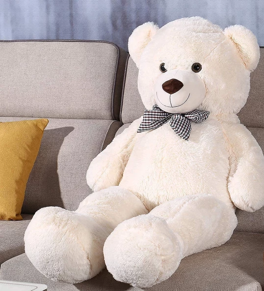 120 cm Papyonlu Sevimli Peluş Şaşkın Ayı - Sevgiliye Özel Hediye ürün görseli 1