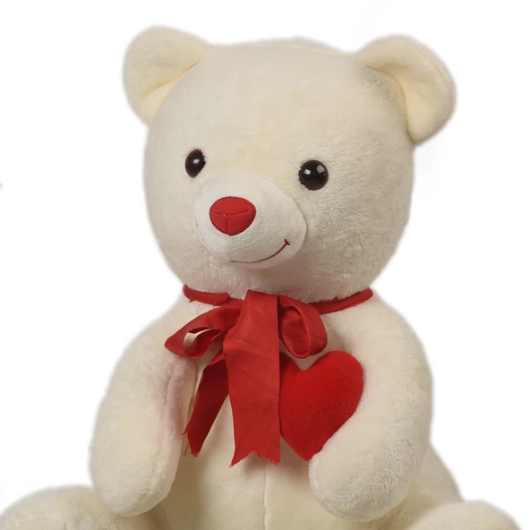 Sevgiliye Özel HEDİYE- 80 cm Kalp Tutan, Oturan Sevimli Peluş Ayı ürün görseli 1