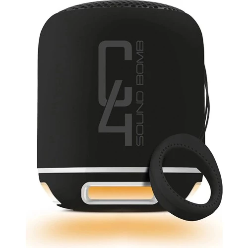 Powewray Siyah C4 Taşınabilir Bluetooth Hoparlör Ses Bombası Sese Duyarlı Led Işık ürün görseli 1