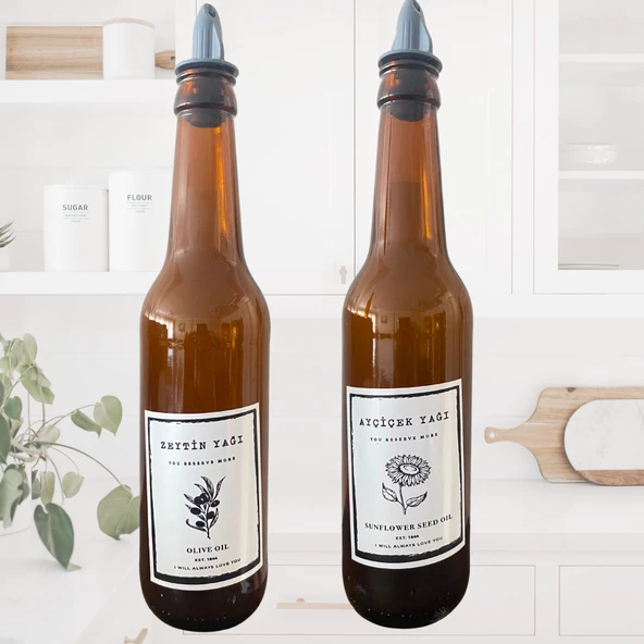 2'li Zeytinyağı Ve Sıvıyağ Şişesi Yağdanlık 750 ml ürün görseli 1