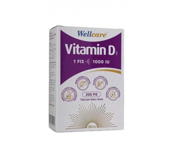 Wellcare Vitamin D3 1000 IU 30 ml ürün görseli 1