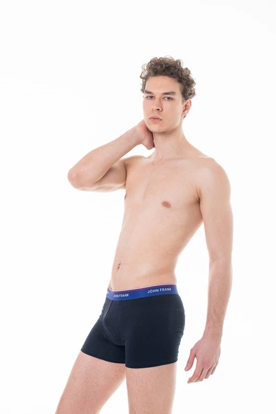 JOHN FRANK ÜÇLÜ BASIC BRIGHT BOXER White White S - Resim 2