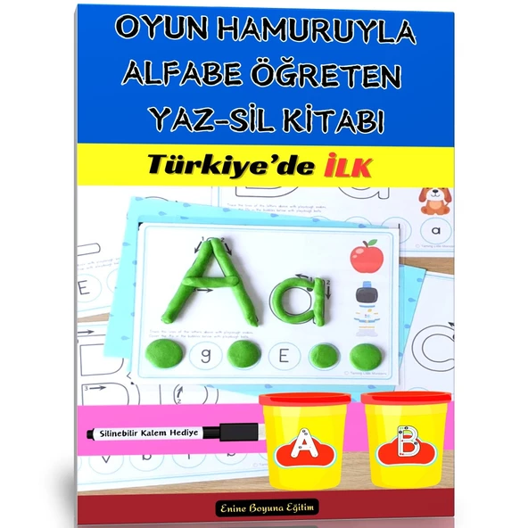 Oyun Hamuruyla Alfabe Öğreten YAZ-SİL Kitabı ürün görseli 1