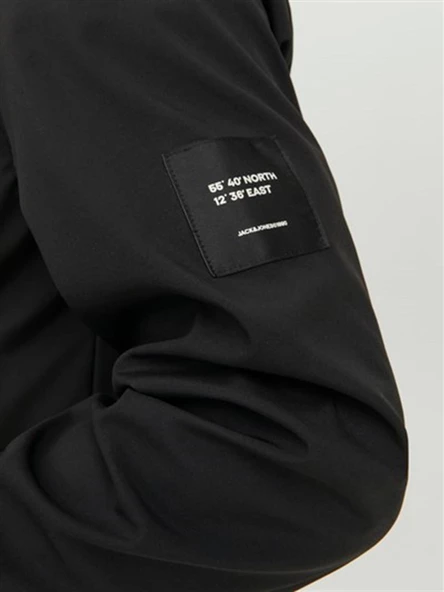 JJEBASIC SOFTSHELL HOOD NOOS Black Black M - Resim 3