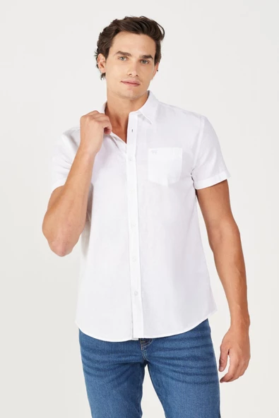 SS Kısa Kollu Gömlek White White XL - Resim 6