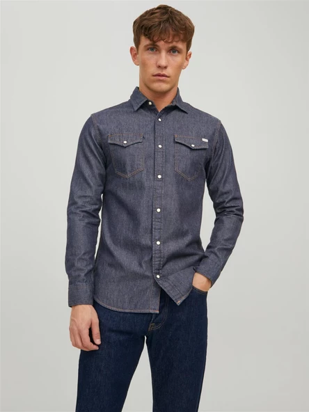 JJESHERIDAN SHIRT L/S NOOS Black Black S ürün görseli 1