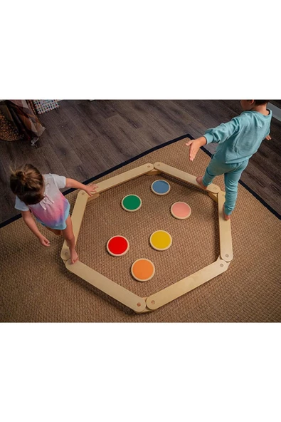Galery Wood Montessori Ahşap Denge Kirişi, Denge Tahtası, Basamak Taşları, Aktivite Oyuncağı, Çocuk Oyuncak ürün görseli 1
