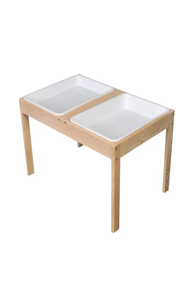 Galery Wood Montessori Doğal Ahşap Duyu Aktivite Kum Ve Su Masası-duyusal Oyun Ve Gelişim Iç Mekan Aktivite Masa - Resim 6