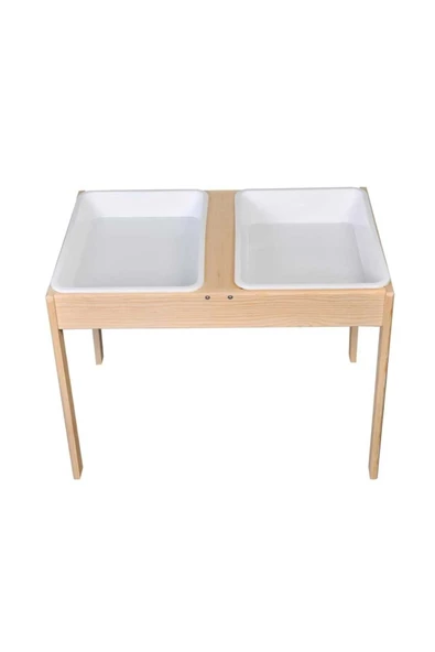 Galery Wood Montessori Doğal Ahşap Duyu Aktivite Kum Ve Su Masası-duyusal Oyun Ve Gelişim Iç Mekan Aktivite Masa - Resim 3