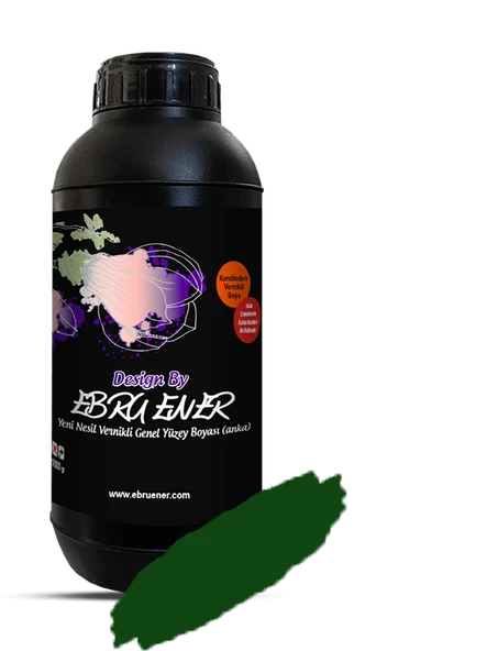 Ebru Ener Anka Vernikli Genel Yüzey Boyası Orman Yeşili 1000 gr. ürün görseli 1