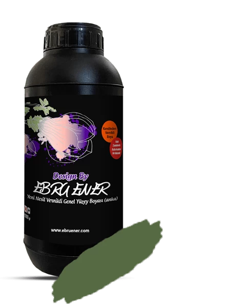 Ebru Ener Anka Vernikli Genel Yüzey Boyası Yağ Yeşili 1000 gr. ürün görseli 1